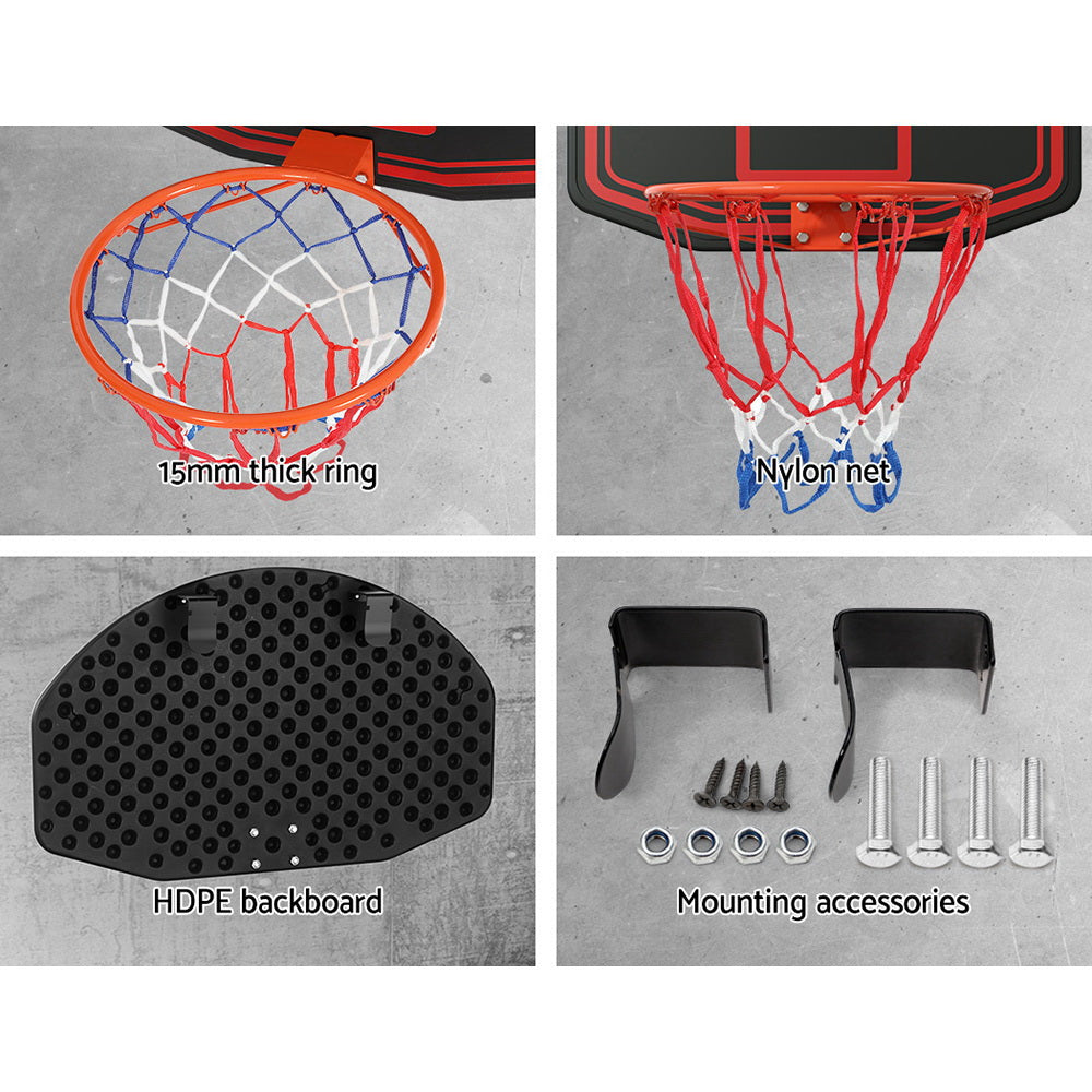 Everfit 38" Basketball Hoop Backboard Door Wall Mounted Ring Net Sports Kids