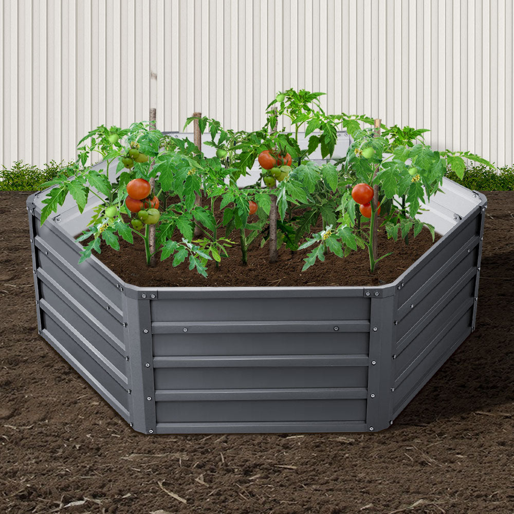 Greenfingers 2x Garden Bed 130x130x46cm Planter Box Raised Container Galvanised