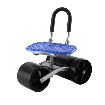 Gardeon Garden Stool Foldable with Wheels Blue