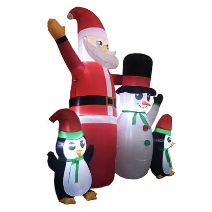 Festiss 1.8m Santa Snowman and Penguin Greeting Christmas Inflatable with LED