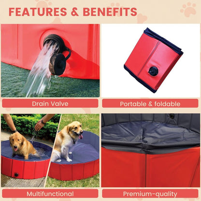 Floofi Pet Pool 160cm*30cm Red XXL