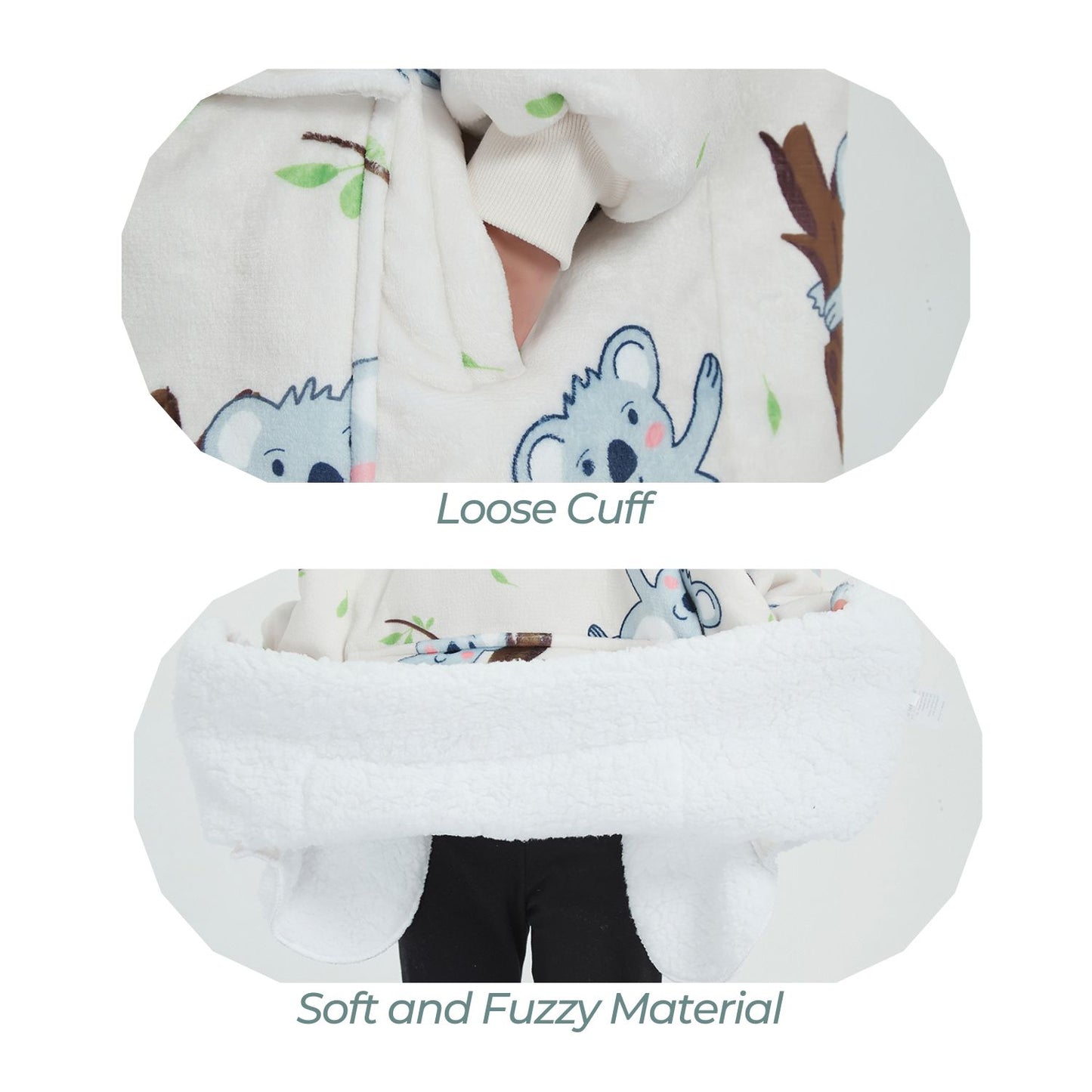 GOMINIMO Hoodie Blanket (Kids Koala Bear White)