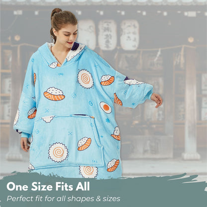 GOMINIMO Hoodie Blanket Adult Sushi