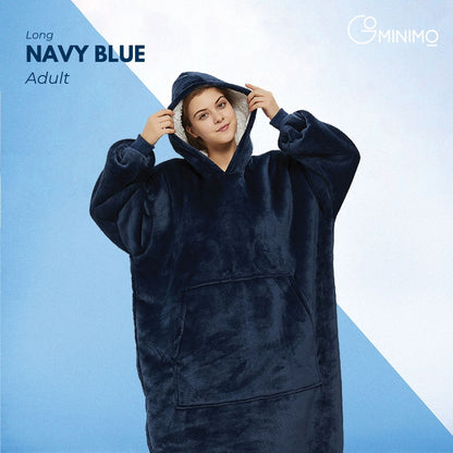 GOMINIMO Hoodie Blanket Long Navy Blue