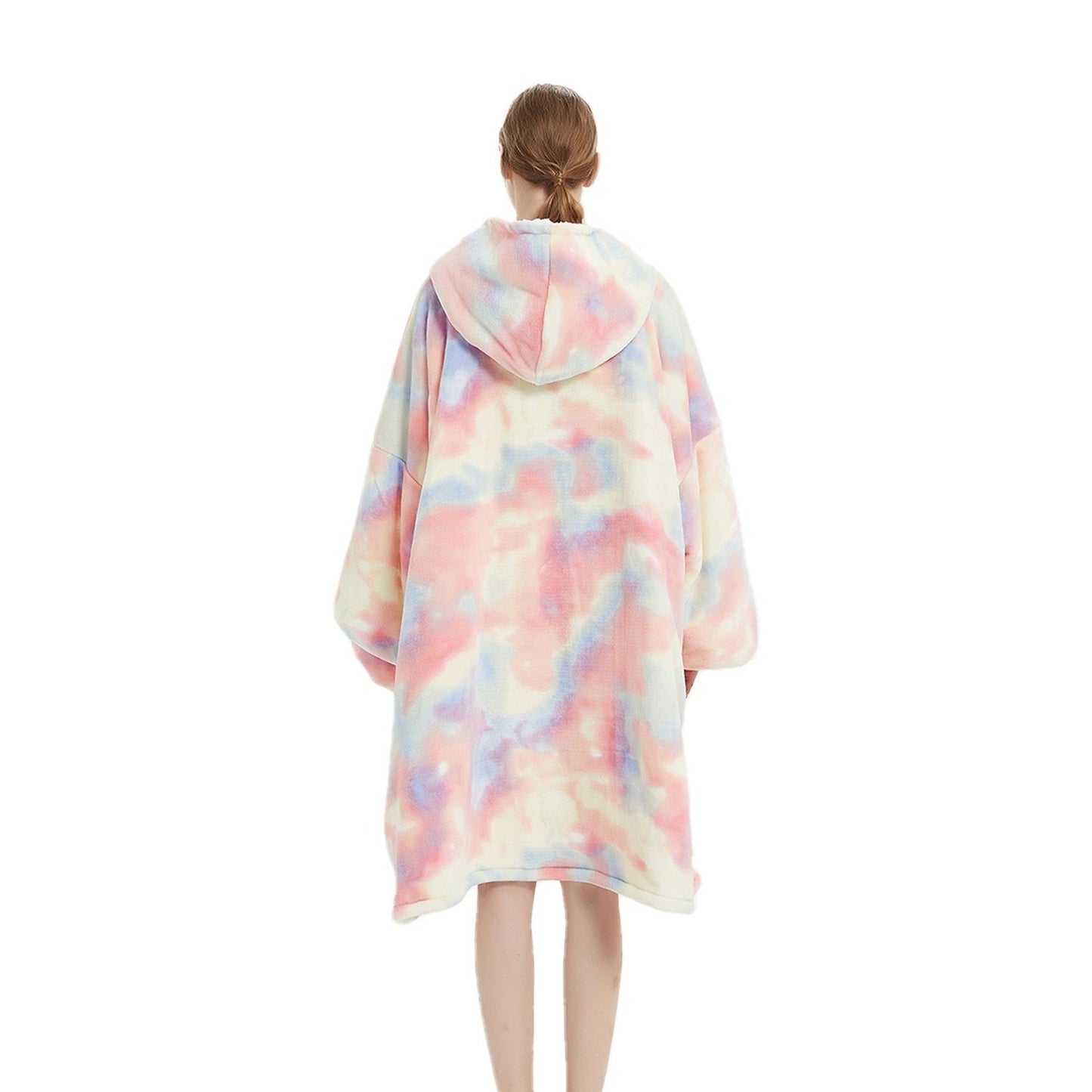 GOMINIMO Hoodie Blanket Adult Tie-Dyed Beige