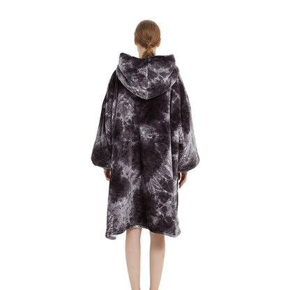 GOMINIMO Hoodie Blanket Adult Tie-Dyed Grey