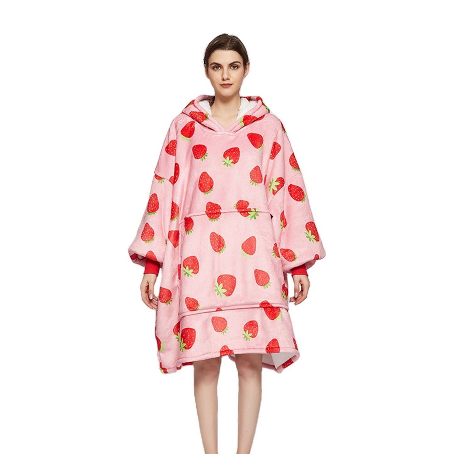 GOMINIMO Hoodie Blanket Adult Strawberry