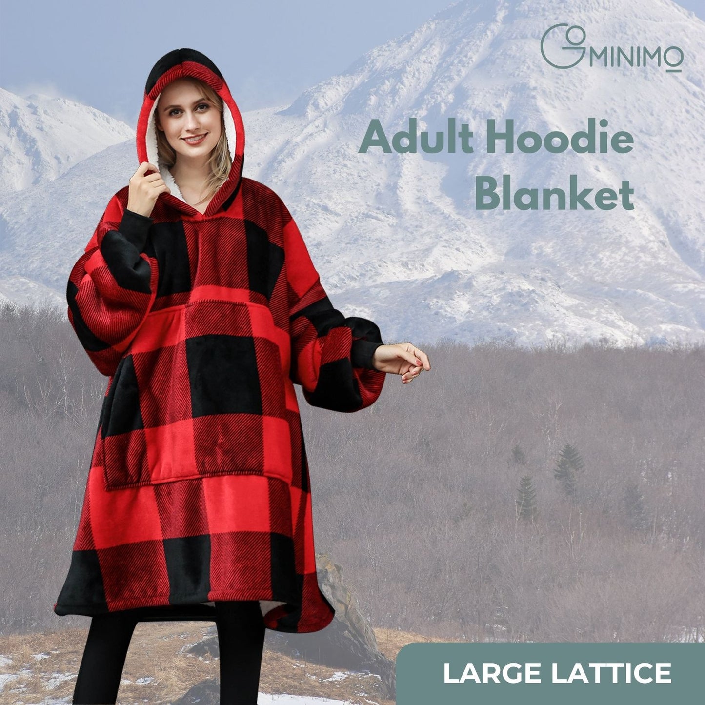 GOMINIMO Hoodie Blanket Adult Larger Lattice