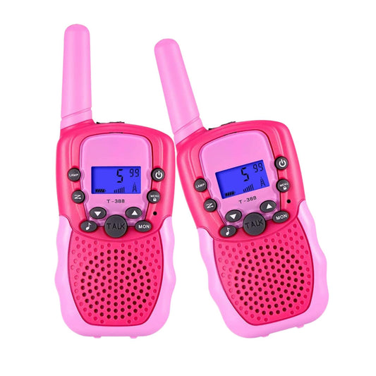 GOMINIMO 2 Pack Walkie Talkies for Kids with 40 Channels & LED Flashlight & LCD Screen (Pink)