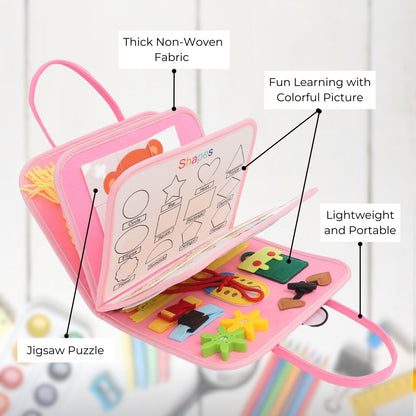 GOMINIMO Kids Busy Board Learning Toys (Pink)