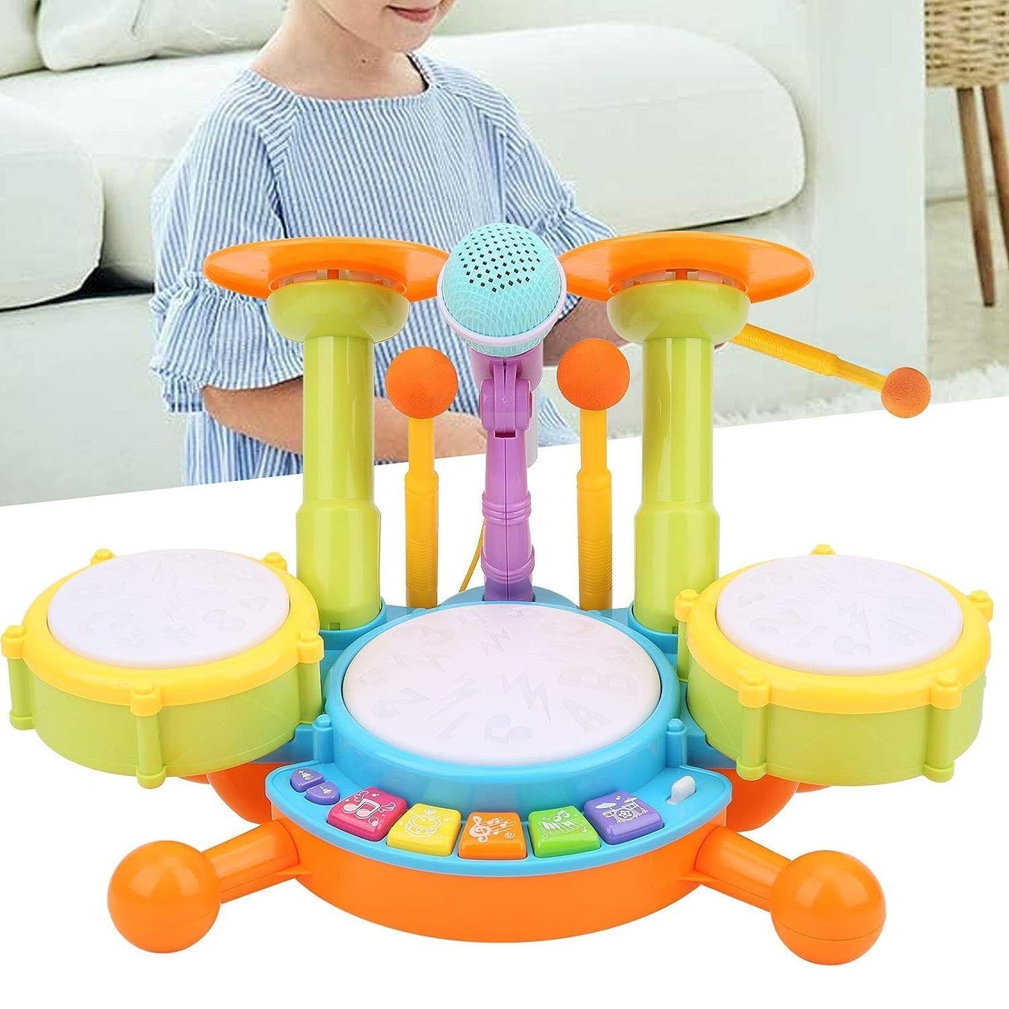 GOMINIMO Kids Toy Musical Drum Set Basic Version (Green)