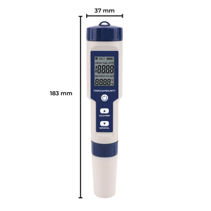 NOVEDEN 5 in 1 Digital Water Quality Test Meter(White+Blue)