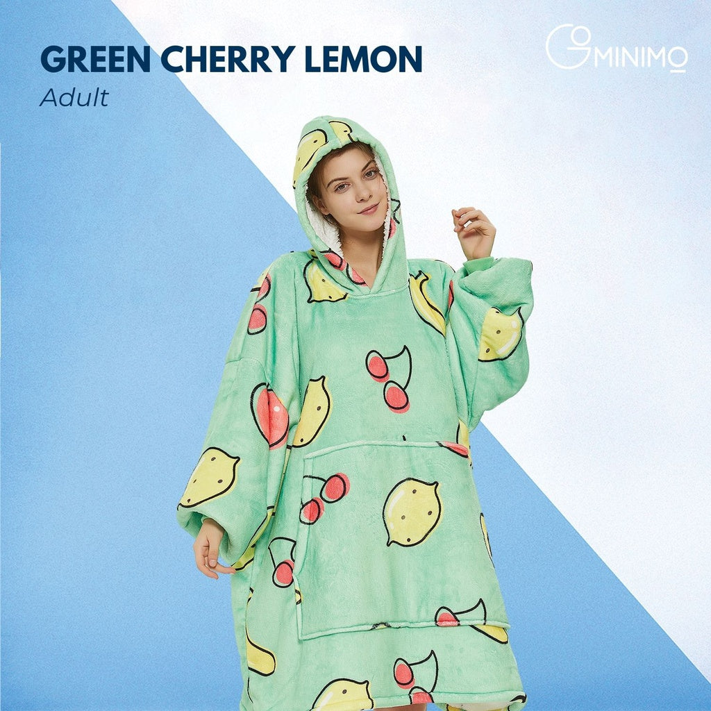 GOMINIMO Hoodie Blanket Green Cherry Lemon