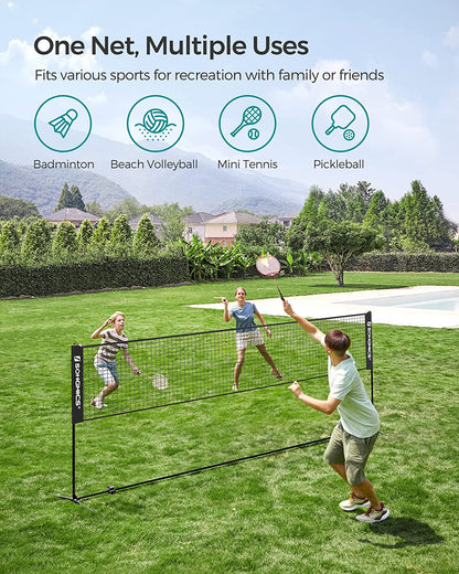 SONGMICS 3m Portable Tennis Badminton Net Black