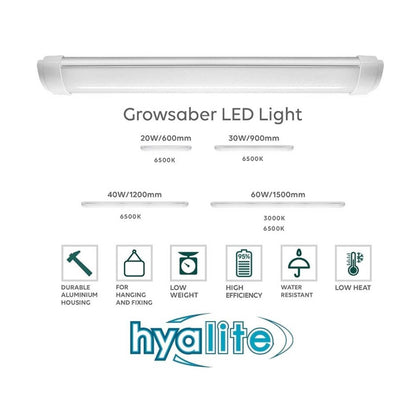 Growsaber Hydroponic Led Lights Grow Light Hydro Plant Growing 20W 6500K 600mm