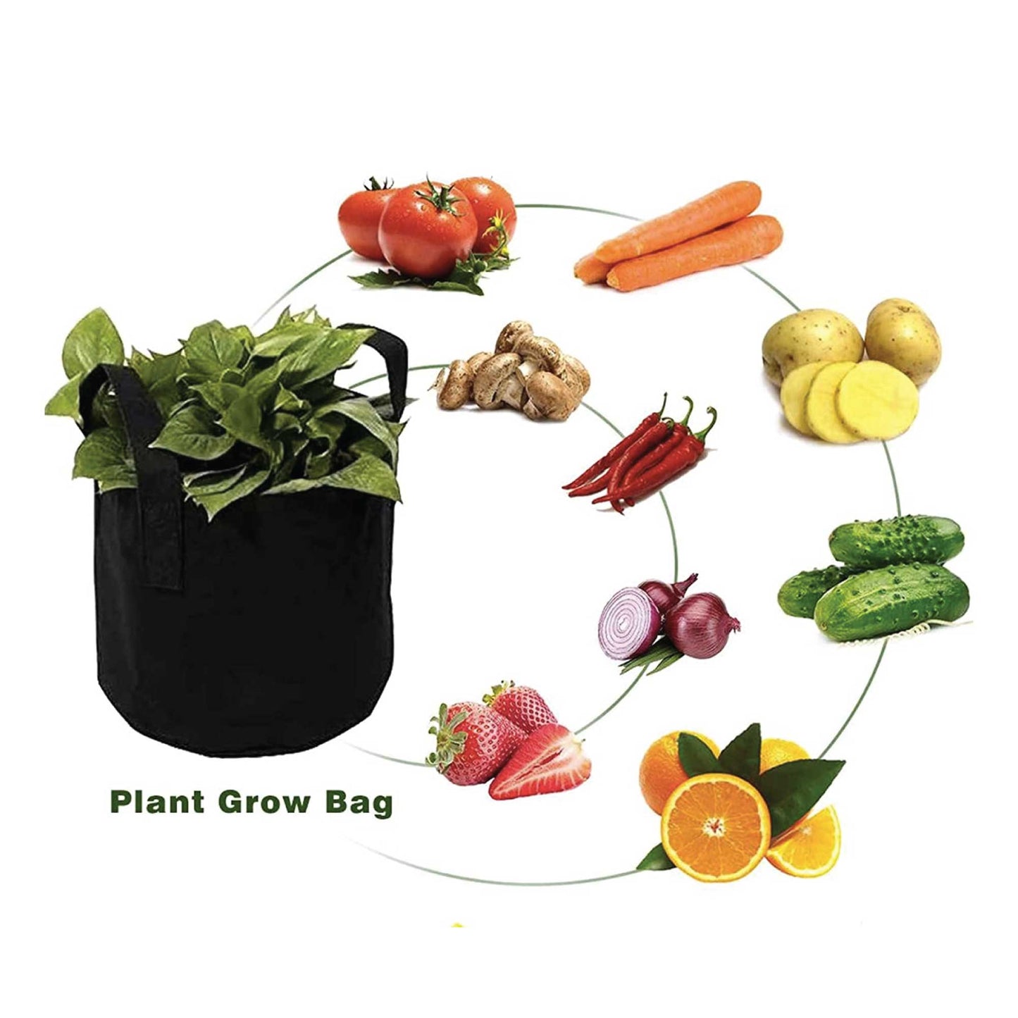 6 Pck 10 Gallon Fabric Flower Pots 38L Garden Planter Bags Black Felt Root Pouch