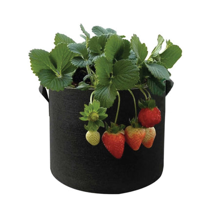 6 Pck 5 Gallon Fabric Flower Pots 19L Garden Planter Bags Black Felt Root Pouch