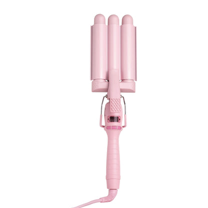 Mermade Hair Pro Waver Mini 25mm Pink 3 Barrel Styling Wand Mermaid Wave Tool