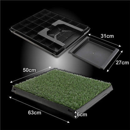 Pet Dog Potty Tray Training Toilet + 1 Grass Mat 63cm x 50cm