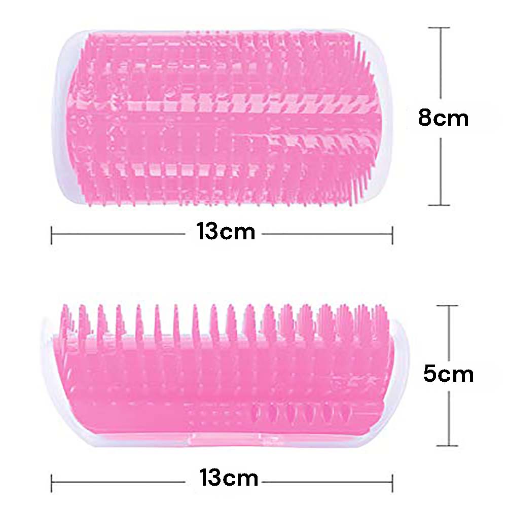 Cat Self Groomer Catnip  Dog Cat Toy Corner Groomer Wall Corner Scratcher Comb Grooming Massage Brush Pink