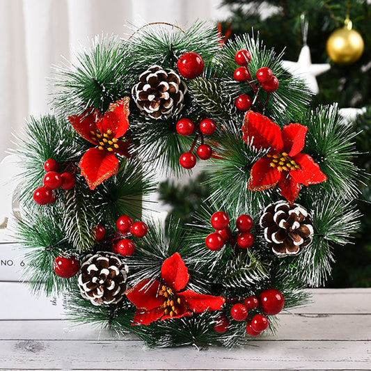 Christmas Wreath Door Garland Decoration Front Door Hanging Flowers Tree Decor(H1-2)