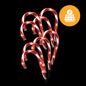 Solar Candy Cane Path Lights – 8 Pack, 32cm