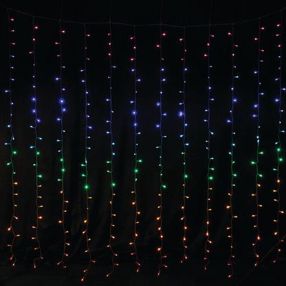 LED Curtain Lights Rainbow Color available in 2 sizes - 1.8 meter