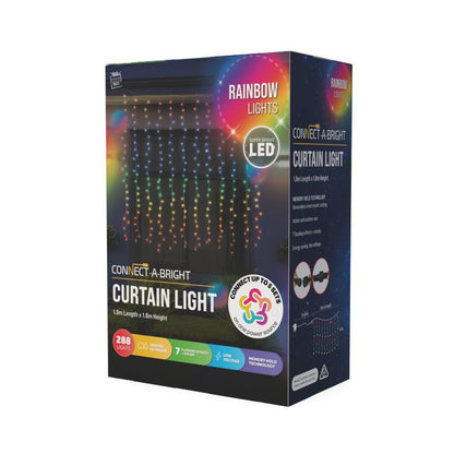 LED Curtain Lights Rainbow Color available in 2 sizes - 1.8 meter