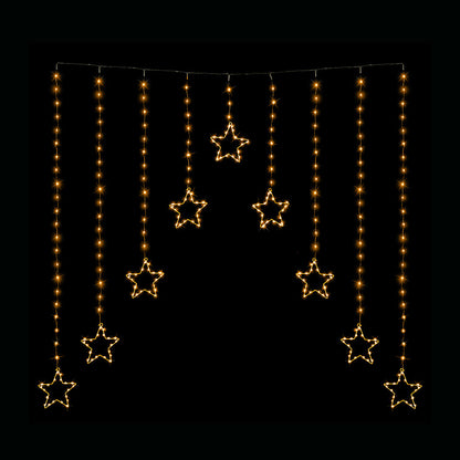 LED Wire Star Curtain Gold Lights