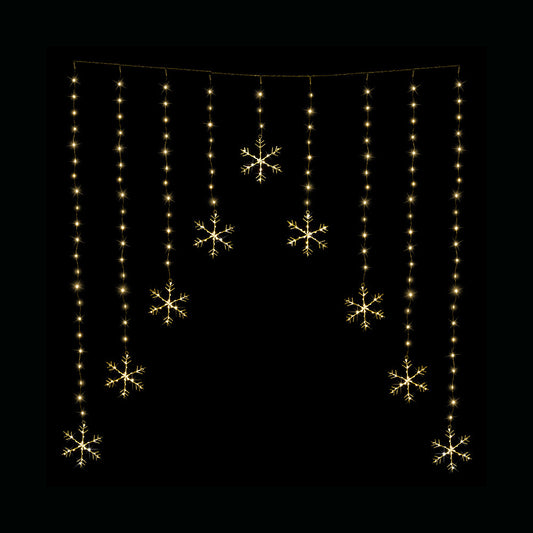 LED Snowflakes Curtain Lights avialable in 2 Colors - Warm White