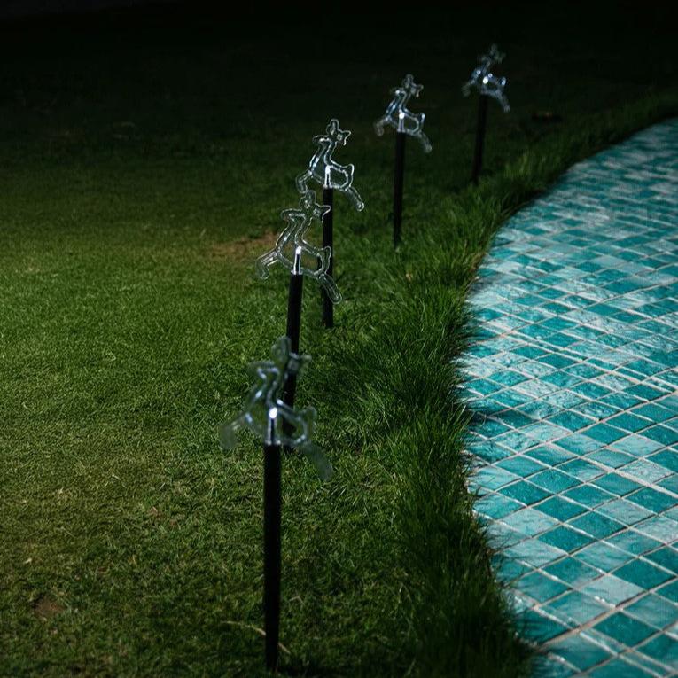 Solar Reindeer Path Lights – 5 Pack, 37cm available in 2 Colors - Multicolor