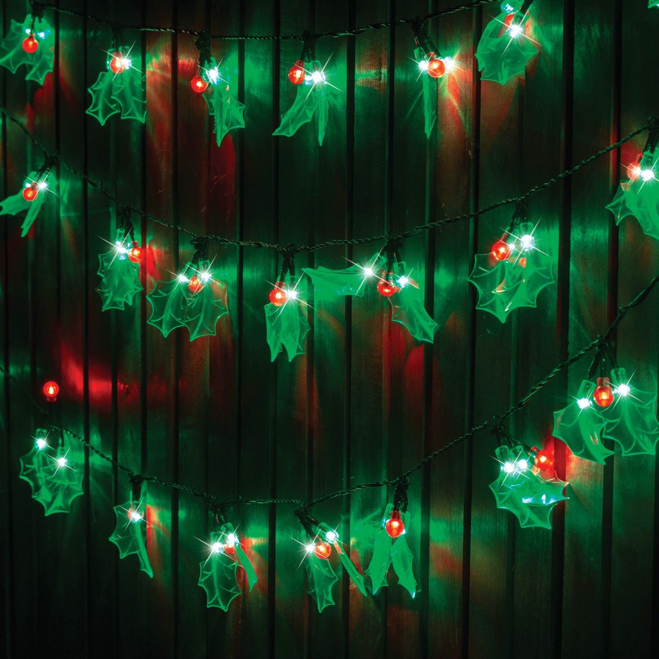 40 Pack LED Holly Lights