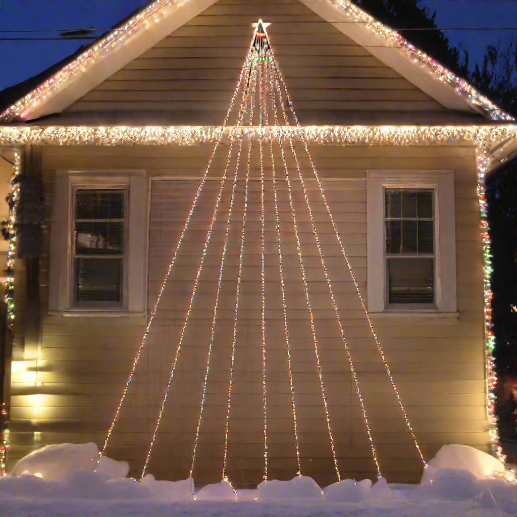 Solar Waterfall Strand Lights - Multi Colour