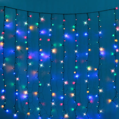 Battery Operated 200 LED Curtain Light – 140 x 140cm, available in 3 Colors - Cool White