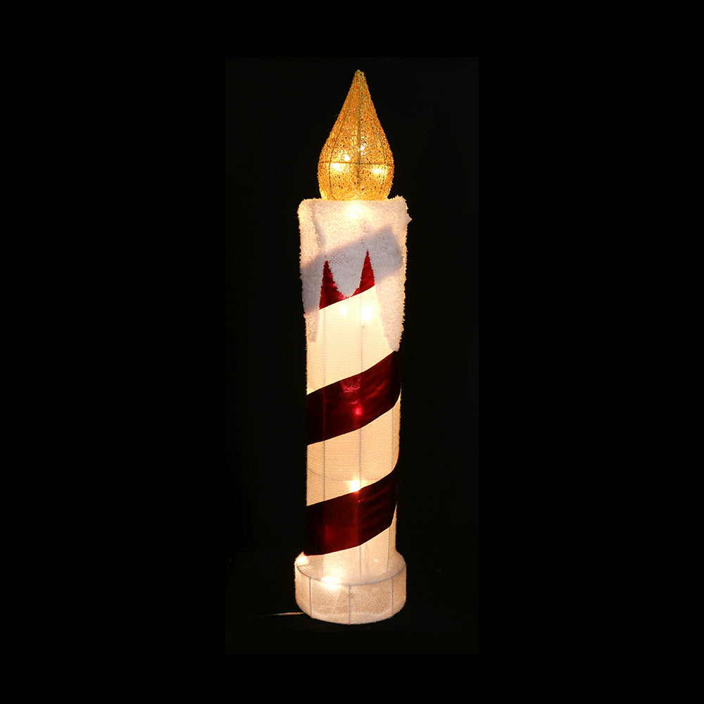 LED Tinsel Candle 77cm Twinkle, available in 2 Colors - Red & White