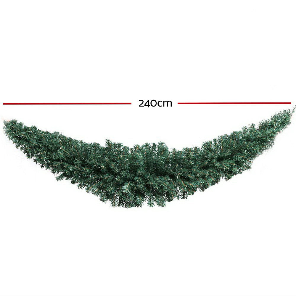 Jingle Jollys 2.4m Christmas Garland Xmas Decorations Green Wedding Party