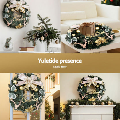 Jingle Jollys Christmas Wreath 60CM Garland Flowers Baubles Party Decorations