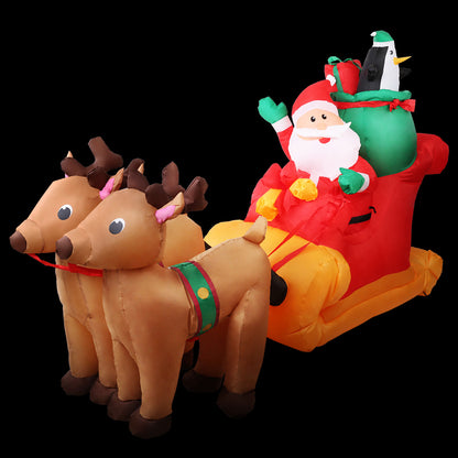 Jingle Jollys Christmas Inflatable Santa Sleigh 2.2M Illuminated Decorations